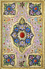 tapestry embroidered with gold thread with precious stones