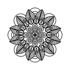 floral mandala icon over white background. vector illustration