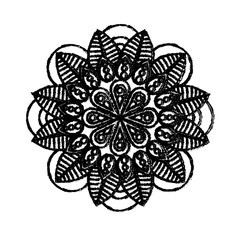 floral mandala icon over white background. vector illustration