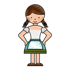 germany girl character icon vector illustration design