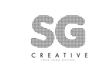 SG S G Letter Logo with Black Dots and Trails.