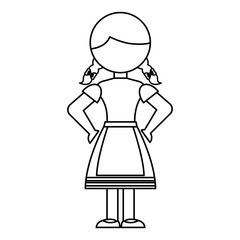 germany girl character icon vector illustration design