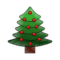 merry christmas pine tree vector illustration design