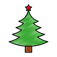 merry christmas pine tree vector illustration design