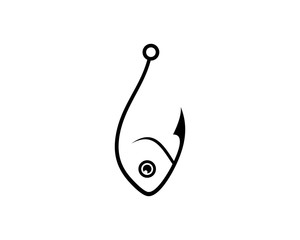Fishing Hook black Logo Vectors