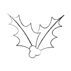 leafs christmas decoration icon vector illustration design