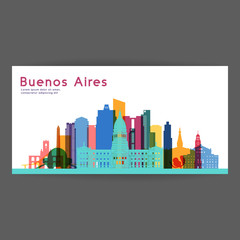 Buenos Aires colorful  skyline