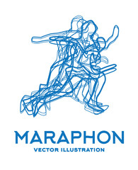 Running People. Marathon Concept.