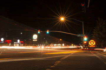 Fototapeta na wymiar City at Night Streetlight