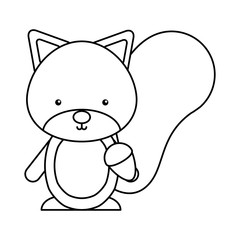 cute chipmunk woodland animal vector illustration design