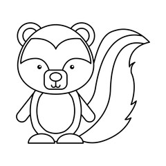 cute skunk woodland animal vector illustration design