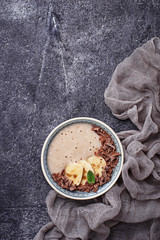 Banana and chocolate smoothie bowl