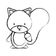 cute chipmunk woodland animal vector illustration design