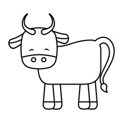 cute ox manger character vector illustration design