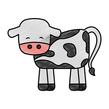 cute cow manger character vector illustration design