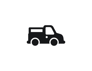 Flat vector black farm truck delivery 