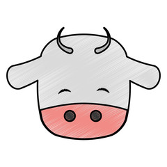 cute cow manger character vector illustration design