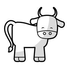 cute ox manger character vector illustration design