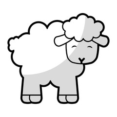 cute sheep manger character vector illustration design