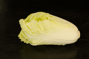 Nappa cabbage.Chinese Cabbage Brassica rapa L. (Pekinensis Group) on black background