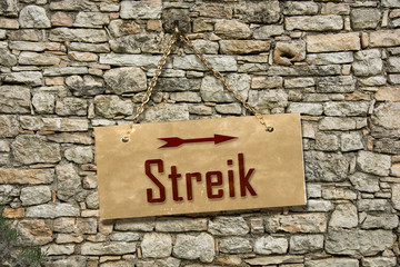 Schild 235 - Streik