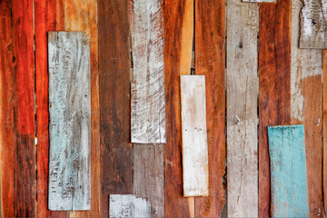 old art colorful wood wall