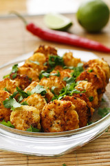 Haddock cutlets with chili, lime and ginger on bammbo tray