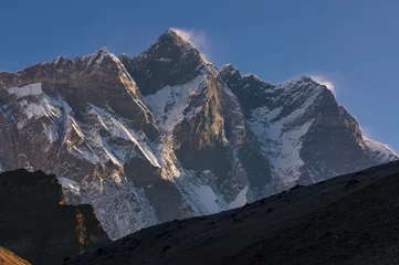Crédence de cuisine en verre imprimé Lhotse Lhotse mountain peak at sunrise, Everest region, Nepal