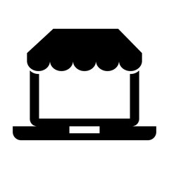 computer laptop with parasol icon vector illustration design
