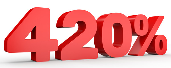 Four hundred and twenty percent. 420 %. 3d illustration.