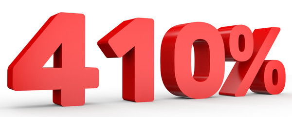 Four hundred and ten percent. 410 %. 3d illustration.