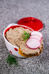 Toast with liver pate