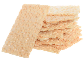 Heap slice of crispbread isolated