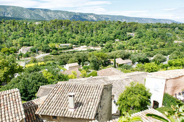 View on Provence village roof and landscape.
