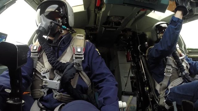 Two pilots prepared the aircraft for departure