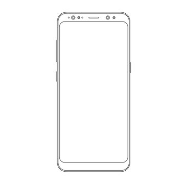 recommend clip art: Outline drawing modern smartphone. Elegant thin line style design.