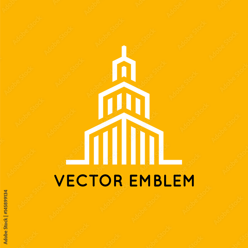 Poster Vector logo design template - architecture and building sign