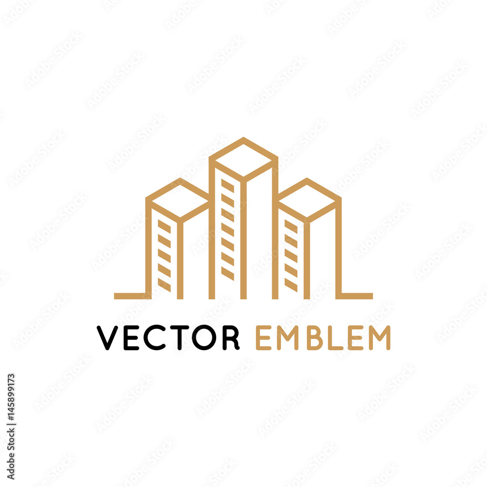 Aufkleber vector logo design - architecture and building sign