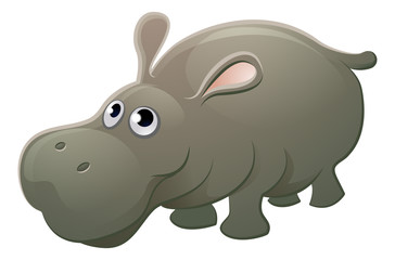 Naklejka premium Hippo Animal Cartoon Character