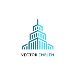 Fototapeta premium Vector architecture and building sign - skyscraper illustration