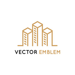 Vector logo design - architecture and building sign