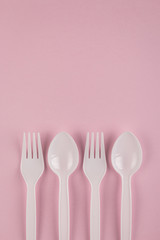 white cutlery pink board