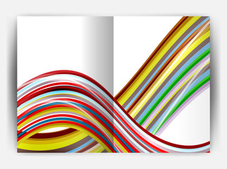 Business report cover template wave