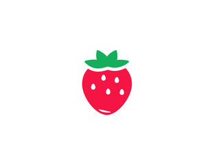 Flat vector strawberry fruit