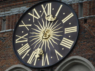 Close up photo of clock in Gdansk