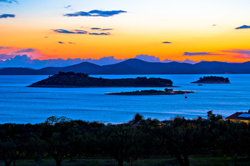 Islands of Pakostane waterfront evening view