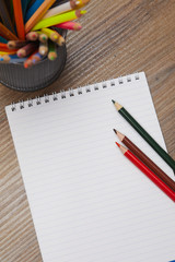 notebook on the table