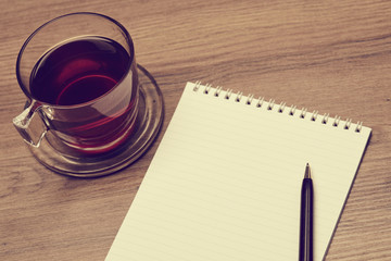 notebook on the table