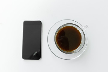 phone and coffee