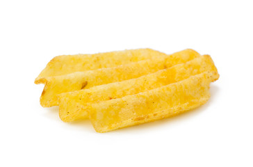 Obraz na płótnie Canvas yellow potato chips isolated on white